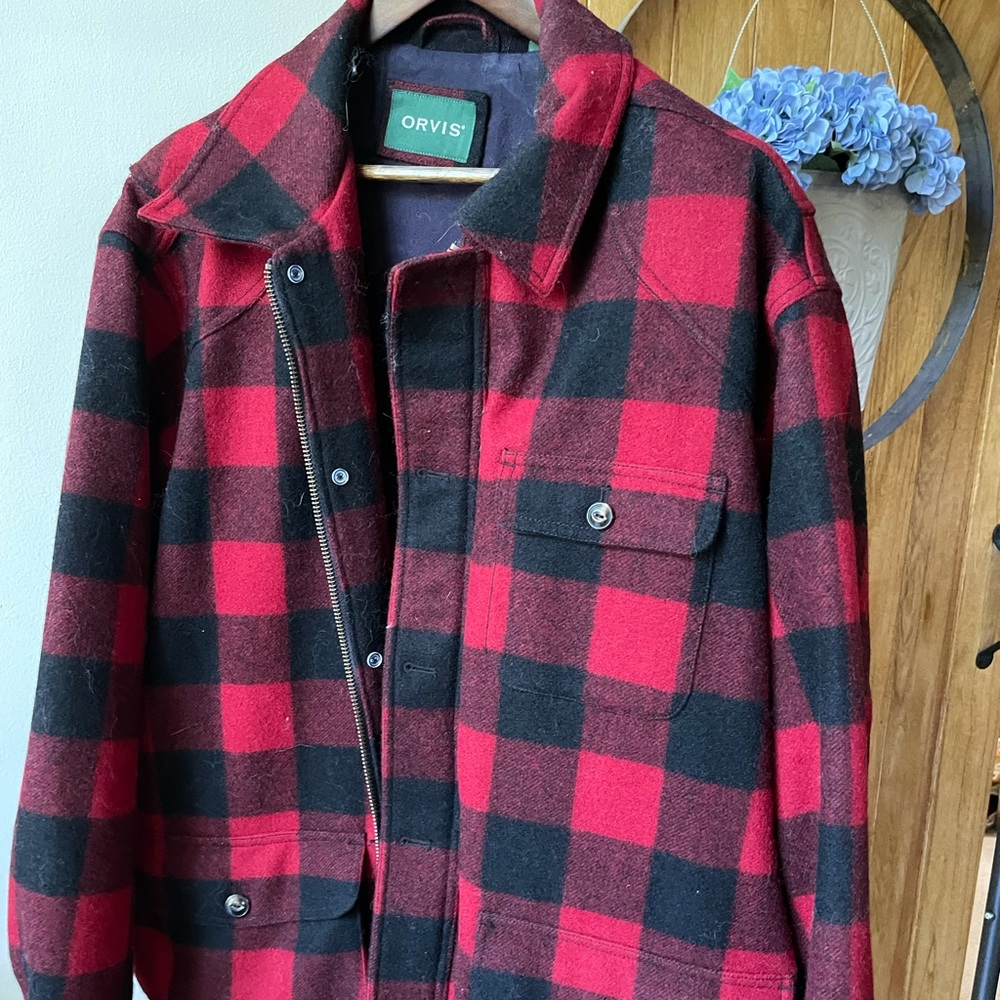 Orvis buffalo plaid wool winter coat